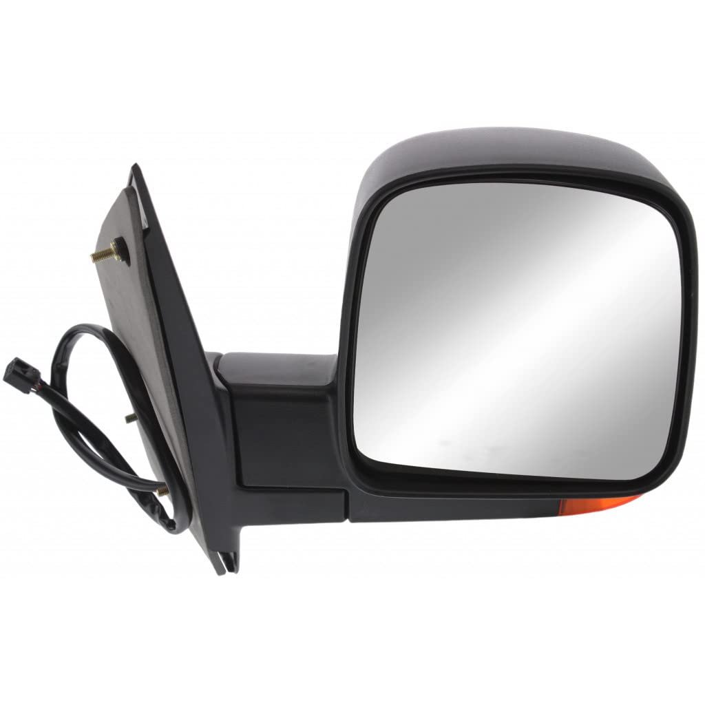 Passenger Side Door Mirror For Chevy Express 2500 2003 2004 2005 2006 2007 Power Heated With Signal Indicator Textured Black