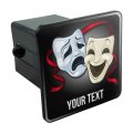 Personalized Custom 1 Line Drama Masks Acting Theater Tow Trailer Hitch Cover Plug Insert