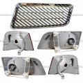 Air Intake Grille Chrome And Headlight With Corner Light Driver Passenger Side Fit Volvo Vnl 1998-2003 Vnm 1998-2015 Trucks
