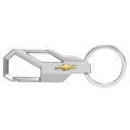Chevrolet Golden Logo Silver Carabiner-style Snap Hook Metal Key Chain Official Licensed 