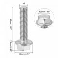 Uxcell M8x40mm Hex Serrated Flange Bolts Screws Metric Thread 304 Stainless Steel 10pcs