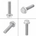Uxcell M8x40mm Hex Serrated Flange Bolts Screws Metric Thread 304 Stainless Steel 10pcs