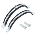 6 Pcs Adjustable Pipe Bracket Clamp 152mm Wall Ceiling Mount Split Ring Hanger Galvanized Iron Strap Support With Screw 