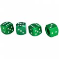 Tire Valve Stem Caps Dice Shape Aluminum Alloy Air Covers Green 4 Pack Universal Fit For Cars Trucks Suvs Motorcycles And 
