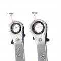 Uxcell Reversible Ratcheting Wrench 10mm X 12mm Offset Double Box End Cr-v
