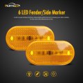 Partsam 2pcs Dot Certified Amber 4 Inch Led Trailer Rv Camper Side Marker Clearance Lights Lamps 6 Diodes With Reflex Lens