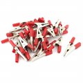 26pcs Alligator Test Clip Clamp To 4mm Banana Female Jack 55mm Red 