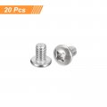 Uxcell 1 4-20x3 8 Pan Head Machine Screws 304 Stainless Steel 18-8 Screw Phillips Drive Fully Threaded Bright Finish Pack Of 20