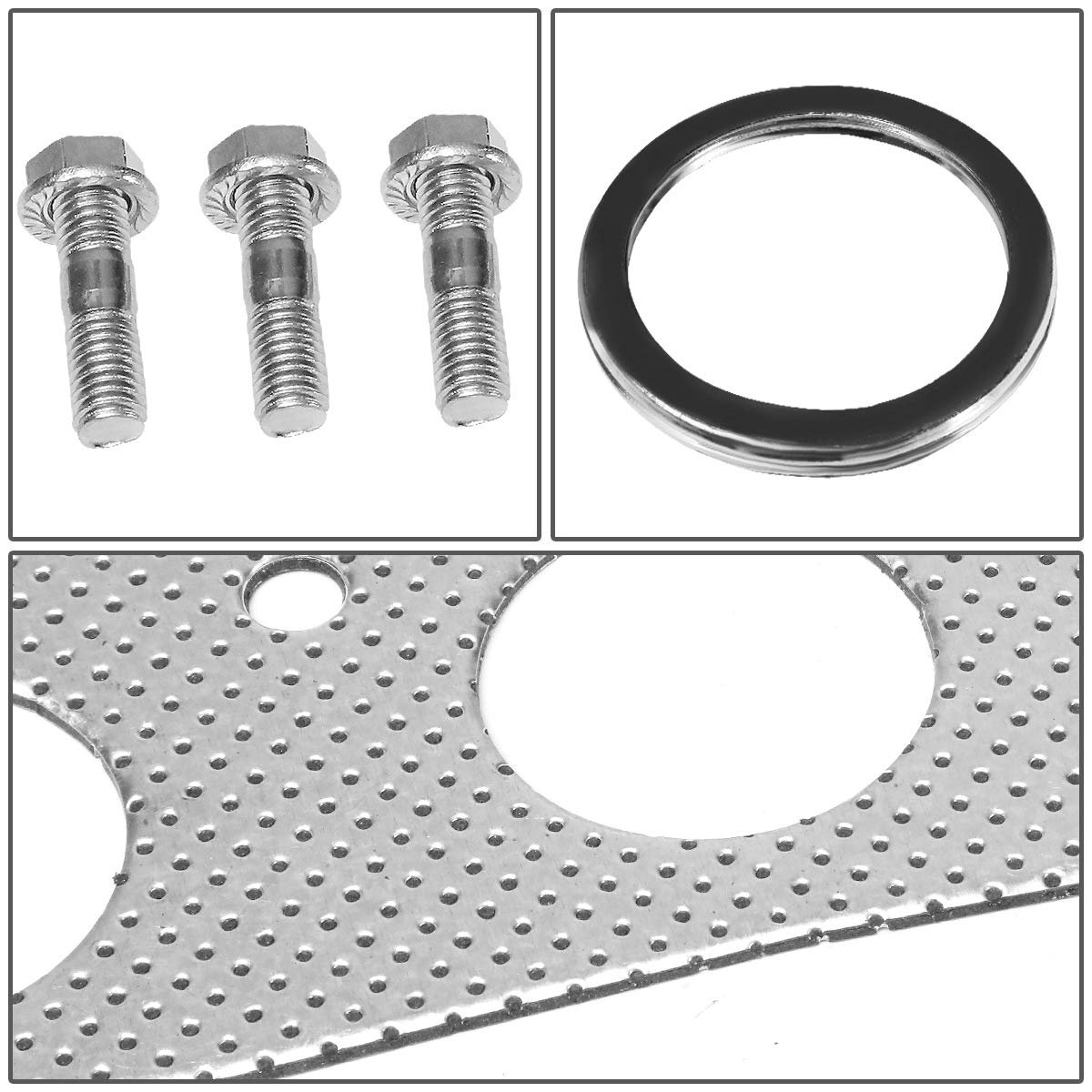 Aluminum Exhaust Manifold Header Gasket Set For 00-05 Toyota Mr2 Spyder Reinforced Graphite With Hardware Kit Fits Model