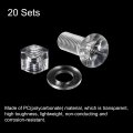 Uxcell M10 X 30mm Plastic Phillips Machine Screws With Nuts And Flat Washers Pc Head Bolts Transparent 20 Sets