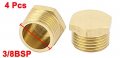 Uxcella Hex Head Pipe Plug Connector Coupling Adapter 3 8bsp Male Thread 4pcs