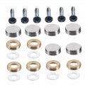 Partykindom 24pcs Glass Mirror Nails Fixing Screw Advertisings Hardwares Accessory Nail Metal Nail Stainless Steel Acrylikindom