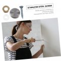 Partykindom 24pcs Glass Mirror Nails Fixing Screw Advertisings Hardwares Accessory Nail Metal Nail Stainless Steel Acrylikindom