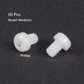 Uxcell M4x6mm Threaded Nylon Phillips Cross Pan Head Machine Screws Bolts White 50pcs