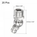 Uxcell Nickel-plated Iron 45 Degree Grease Fitting M10 X 1mm Thread Hydraulic Accessories 20pcs
