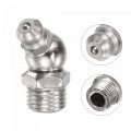 Uxcell Nickel-plated Iron 45 Degree Grease Fitting M10 X 1mm Thread Hydraulic Accessories 20pcs