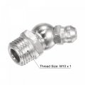 Uxcell Nickel-plated Iron 45 Degree Grease Fitting M10 X 1mm Thread Hydraulic Accessories 20pcs