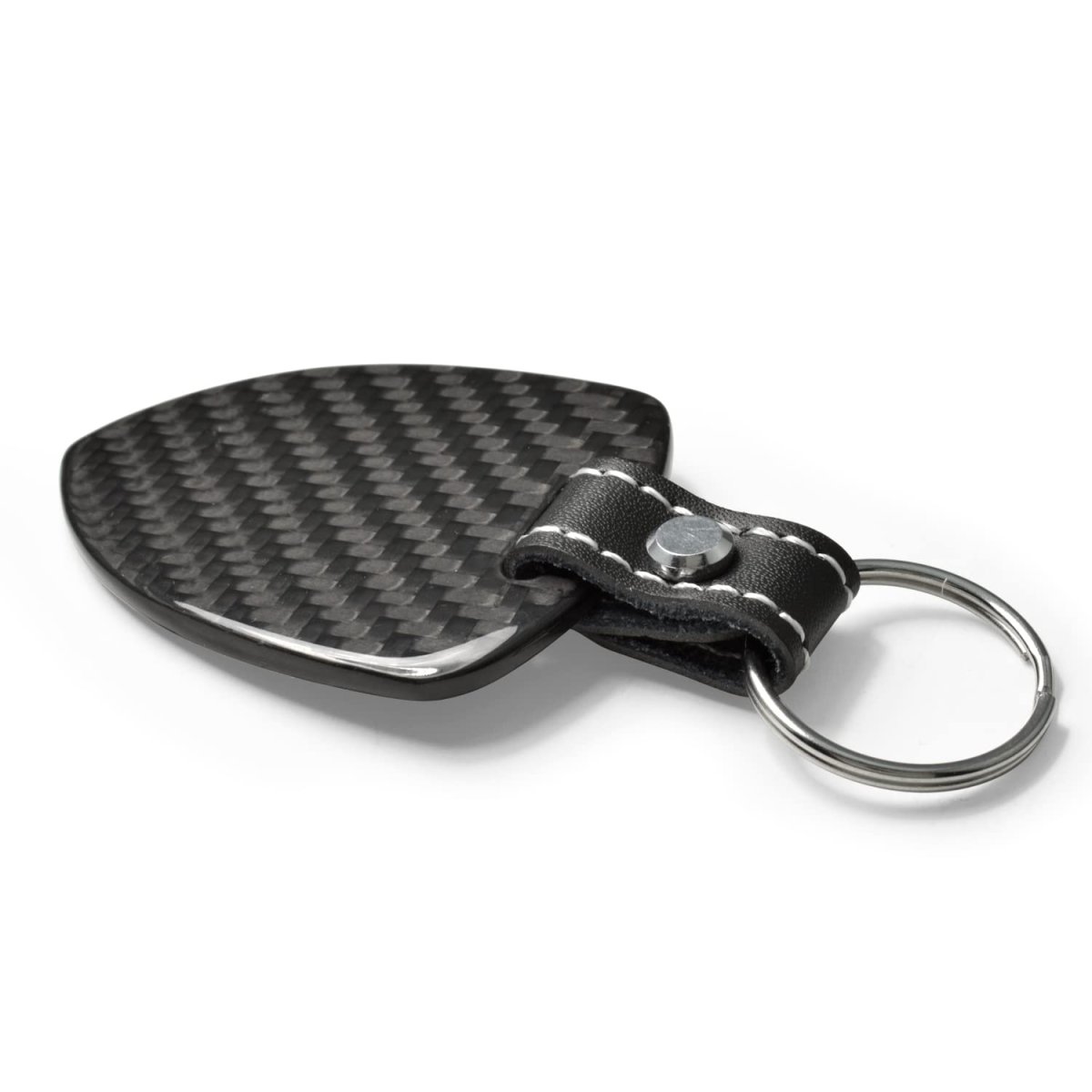 Acura Type-s Real Black Carbon Fiber Large Shield Style Key Chain Official Licensed Genuine Leather Strap 2 25 In X 1 75