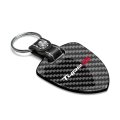 Acura Type-s Real Black Carbon Fiber Large Shield Style Key Chain Official Licensed Genuine Leather Strap 2 25 In X 1 75