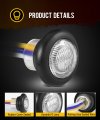 Partsam 10pcs Dual Color 3 4 Round Led Marker Light Amber To Blue Auxiliary Side Clearance Turn Signal Indicators With Bullet