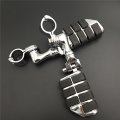 Smt-chrome Short Angled Adjustable Dually Highway P-clamps Large Footpeg Footrest Compatible With V-star Roadstar Suzuki