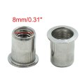 10pcs Stainless Steel Rivet Nut Flat Head Insert 3 8 -16unc For Car