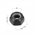 Uxcell Hex Lock Nuts M6 X 1mm Carbon Steel Nylon Insert Self-locking For Fasteners 50pcs Black