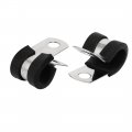 Uxcell 10mm Dia Epdm Rubber Lined P Clips Cable Hose Pipe Clamps Holder 5pcs