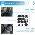 Kuafu Texture Seat Covers Full Set Compatible With 2014 2015 2016 2017 2018 Silverado Crew Cab Lt Pick-up 4-door Artificial