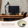 Uxcell 3pcs Cable Hole Cover 3-5 32 Zinc Alloy Desk Wire Cord Grommets For Office Pc Organizer Bronze Tone