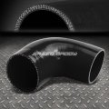 Auto Dynasty 2 5 Inches To 90 Degree Elbow 4-ply Turbo Intake Intercooler Piping Silicone Coupler Hose T-clamp Black