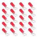 Esupport 100pcs Red 1 4 Copper Ring Insulated Terminal Connectors 16-22 Ga Crimp Wire Electrical Cable Kit Quick Splice M6 