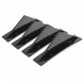 Hecasa 4pcs Universal Car Rear Lower Bumper Wing Lip Diffuser Curved Shape Shark Fin Spoiler Protector Splitter Carbon Fiber