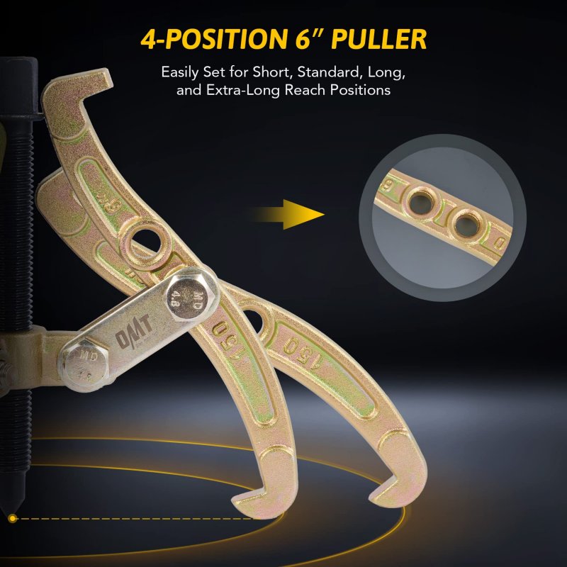 3pc Bearing And Gear Puller Set With Reversible Jaws 3in 4in 6in Pulley Removal Tool Kit For Flywheel Sprocket Gold S003gd