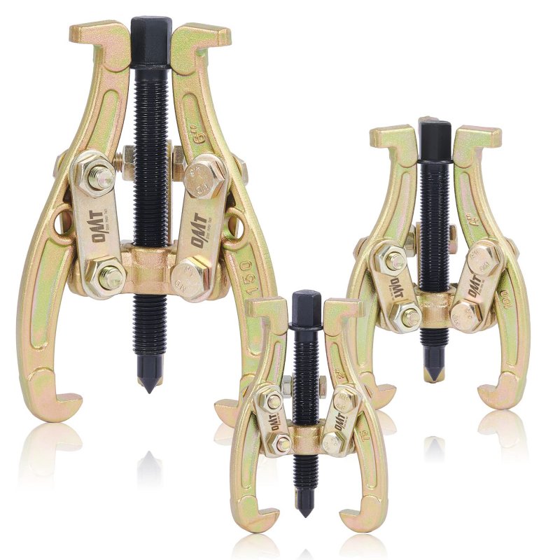 3pc Bearing And Gear Puller Set With Reversible Jaws 3in 4in 6in Pulley Removal Tool Kit For Flywheel Sprocket Gold S003gd