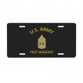 Rqwaaed Us Army First Sergeant Veteran Decorative License Plate Aluminum Sign Metal 4 Holes Car Front Frame Tag 6 X 12 In 