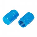 8pcs Blue Tire Stem Valve Caps Wheel Covers Car Dustproof Hexagon Shape Aluminium Alloy Cap