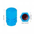 X Autohaux 8pcs Blue Tire Stem Valve Caps Wheel Covers Car Dustproof Hexagon Shape Aluminium Alloy Cap