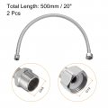 Uxcell 20 Inch Long Faucet Supply Line Connector 2pcs G3 8 Male Compression Thread X G1 2 Female Straight 304 Stainless Steel