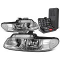 Auto Dynasty Chrome Housing Clear Corner Projector Headlight Lamps Tool Kit For Grand Caravan Plymouth Voyager 96-00 