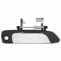 Dna Motoring Front Right Outer Door Handle For 01-05 Honda Civic Sedan Coupe W Keyhole Black Chrome Oem-dho-01055 