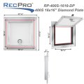 Recpro Rv Square Baggage Door Diamond Surface Plate Aluminum Construction One Keyed Lock  For Rvs Campers Trailers And More 16