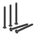 25pcs M5-0 8 X 60mm Flat Round Head Machine Screws 304 Stainless Steel Phillips Drive Full Thread Black Oxide Furniture 