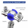 Uxcell 2pcs Stainless Steel Pipe Supports Wall Mount Ceiling Bracket Adjustable Clamp Strap Fit For Dia 15-19mm Tube