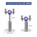 Uxcell 2pcs Stainless Steel Pipe Supports Wall Mount Ceiling Bracket Adjustable Clamp Strap Fit For Dia 15-19mm Tube