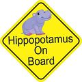 Tickertalk 6in X Hippopotamus On Board Sticker 