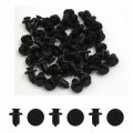 Uxcell 50 Pcs Black Plastic Rivets Fasteners 10mm Dia Hole For Car Auto Bumper Fender