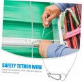 Gleavi 18 Pcs Lanyard Cable Tether Stainless Steel Loop Lock Carabiner Fishing Ropes Marine Hardwares With Seat Belt Both Ends