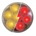 Fortpro 2a Round Dual Function Multivoltage Led Lights Red Ambar Clear Lens F238701 