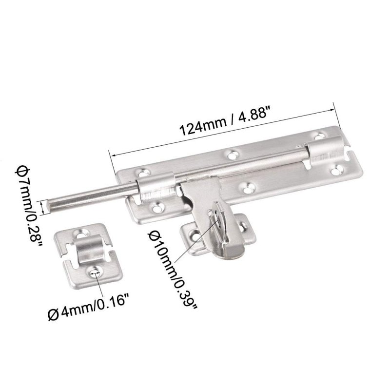 Sliding Bolt Gate Latch 6 Stainless Steel Door Hasp With Padlock Hole